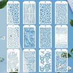 12 Pcs 9.5 4.8 Inch Texture Stencils, Wood Grain Honeycomb Templates For Cr.... Fixed Price $11.91.