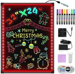 Hosim 60X80CM Led Writing Board Sign W/ Remote & Neon Pens New. Fixed Price $24.99.