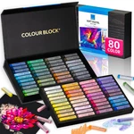 Soft Pastels For Artists - 80 Colors Square Chalk Set In Carbon. Fixed Price $71.99.