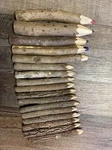 17 Vintage Color Crayon Bark Wooden Stick Pencils Whimsical Rustic Nature. Fixed Price $22.90.