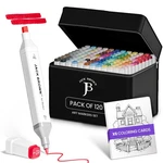 Jack Brown 120 Colors Alcohol Markers Set, Fine & Chisel Dual Tip - Professional. Fixed Price $31.42.