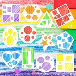 12 Pieces Geometric Stencils Template Set For Kids 4.9 X 5.1 Inch, White. Fixed Price $10.36.