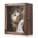 Deep Shadow Box Frame 8X10 With 4.7" Depth, Rustic Carbonized Wood Display Ca.... Fixed Price $62.44.