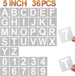 Yeajon 5 Inch Letter And Numbers, 36 Pcs Alphabet Art Craft Stencils,. Fixed Price $21.12.