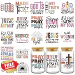 Afritee Uv Dtf Wrap Bible Verse 20 Sheets 16OZ Cups. Fixed Price $20.00.