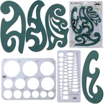French Curve - Large Circle & Ellipse Templates (6 Pc), Ruler, Drawing. Fixed Price $14.30.