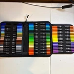 Aedaga 60 Color Dual Tip Brush Pen Art Marker Set With Zippered Carrying Case. Fixed Price $12.98.