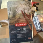 Derwent Colored Drawing Pencils, 5MM Core, Metal Tin, 12 Office Product. Fixed Price $39.99.