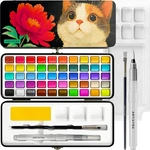 Artistro 50 Colors Watercolor Paint Set - Portable With Palette And Br. Fixed Price $17.49.
