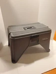 Vtg Flambeau Stand 'n Store Step Stool With Storage Lift-out Tray Box Grey. Fixed Price $40.00.