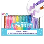 Rainbow Metallic Watercolor Gel Crayons Set Of 12 - Glitter Twistable Drawing. Fixed Price $27.59.