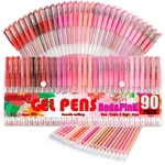 90 Pack Pink Red Tone Gel Pens, 30 With 60 REFILLS,40 More .... Fixed Price $28.33.