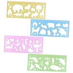 Bronagrand 4 Pcs Drawing Stencils Plastic Ruler Animals Painting Clear Colors. Fixed Price $16.42.
