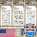 Tim Holtz - Nine Mini Layering Stencils Industrial Gears Plus Clockwork. Fixed Price $65.43.