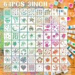 Graffiti Stencils For Crafts, 64PCS 3-INCH Reusable Plastic Templates Woo.... Fixed Price $16.97.