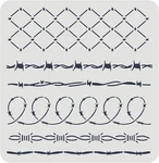Fingerinspire Barbed Wire Diy Stencil - 11.8X11.8INCH 6 Style Iron Gauze Drawing. Fixed Price $13.95.