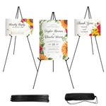 Jeawiwi 3PCS Black Easel For Wedding Sign Stand, 66 Inch Lightweight. Fixed Price $51.41.