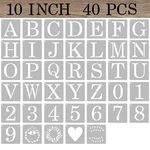 Asmpio 40PCS 10" Reusable Letter & Number Craft Stencils Plastic A-z 0-9. Fixed Price $50.56.