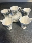 Nikko Classic Collection Christmas 5 Tea Cups And 6 Saucers Used. Fixed Price $35.00.
