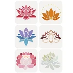 Fingerinspire 6 Pcs Lotus Flower Painting Stencil 5.9X5.9INCH Pet Symbo.... Fixed Price $12.12.