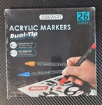 Colpart Dual-tip Acrylic Marker Paint Pens Dot & Brush Tips 26 Colors New. Fixed Price $22.39.