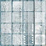 16PC Stencils For Painting - 6X6 Small Mixed Texture Crafts, Bur.... Fixed Price $14.56.