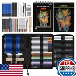 Prina 76 Pack Drawing Set Sketching Kit Pro Art Supplies 3-COLOR Sketchbook. Fixed Price $42.57.