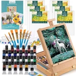 Inburit Art Set With Wooden Easel Box, 24 Colors Acrylic Paints, 8 Pain.... Fixed Price $69.03.