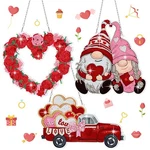 3 Set Valentine Day Diamond Painting Hanging Sign 5D Truck Heart Wreath Gnomes. Fixed Price $18.99.