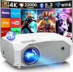 4K Projector With Wifi And Bluetooth, 20000L Native 1080P Outdoor Portable Movie. Fixed Price $342.56.