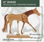 New Us Supply 12" Wood Horse Articulated Manikin. Fixed Price $95.00.