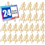 24 Pack 11.8" Wood Tabletop Easels For Painting, Display, Kids Art, Portable Sig. Fixed Price $95.99.