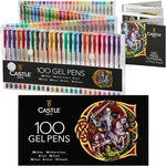 Castle Art Supplies 100 Gel Pens For Adult Coloring Set Drawing, Scrapbooks, J. Fixed Price $54.01.