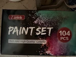 Esrich Professional Acrylic Set, 104 Pcs W/painting Brushes & So On, New. Fixed Price $36.00.