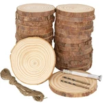 Unfinished Natural Wood Slices: 3.2-4 Inch Circles 30 Pcs With Bark For Cra.... Fixed Price $29.02.