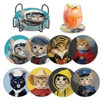 Dlylust 8 Pcs Cat Diamond Art Coasters 4 X 0.1 Inches,. Fixed Price $22.57.