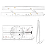 Motipuns 3 Pcs Basic Navigation Set Include 16 Inch Marine Parallel Ruler Clear. Fixed Price $55.89.
