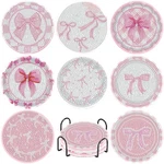 8 Pcs Painting Coasters,diamond Kits,pink Bow. Fixed Price $26.62.