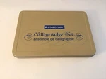 Staedtler Calligraphy Pen Set With Tin Storage Box Instruction Manual New. Fixed Price $11.00.