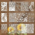 12PCS Large Art Stencils For Crafts Reusable, Net Wood Grain Flower Painting .... Fixed Price $14.51.