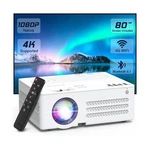 Tmy V88 1080P Projector - 80" Screen, 4K Support Portable. Fixed Price $135.93.