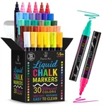 Positive Art Liquid Chalk Markers - 30 Colors, 6MM Reversible Tips Washable. Fixed Price $35.23.